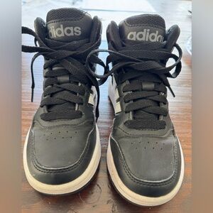 ADIDAS KIDS Black and White High-Top Sneakers - Kid Sze 12